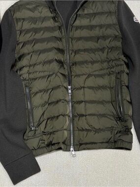 Moncler Men's Olive Green and Black Quilted Puffer Jacket